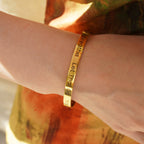 Gold Custom Engraved Bangle