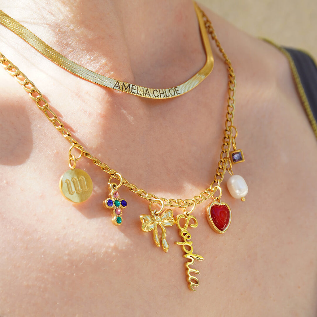 Gold Custom Charm Necklace