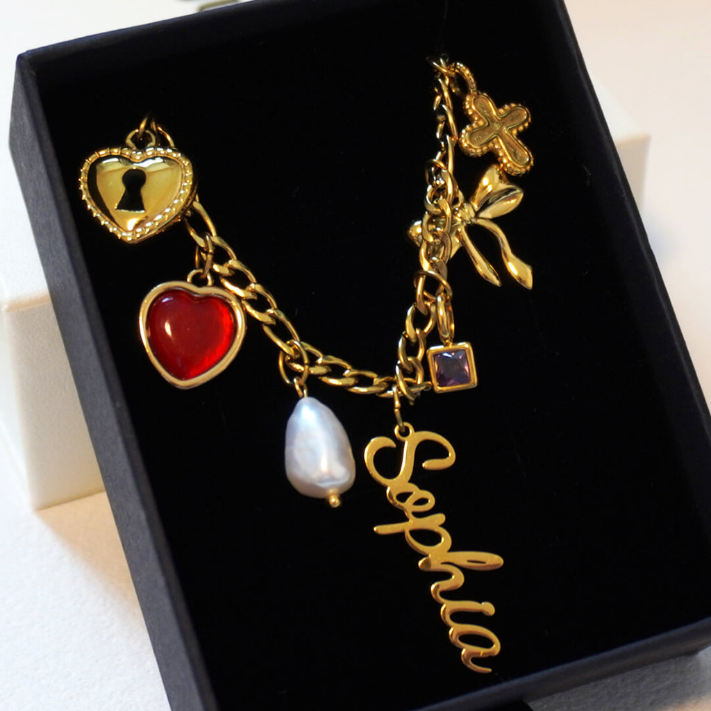 Gold Custom Charm Necklace