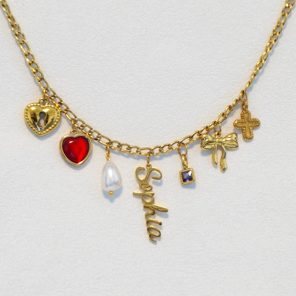 Gold Custom Charm Necklace