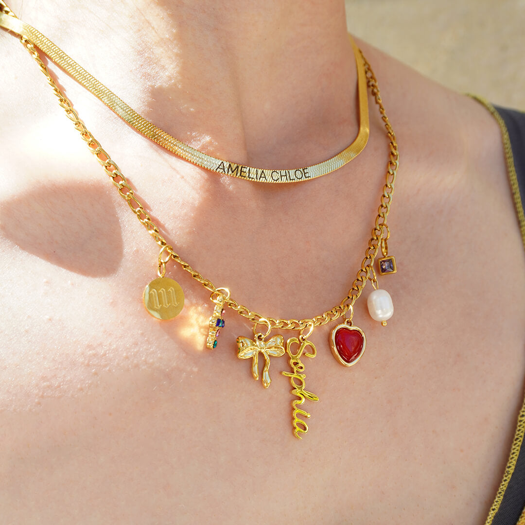 Gold Custom Charm Necklace