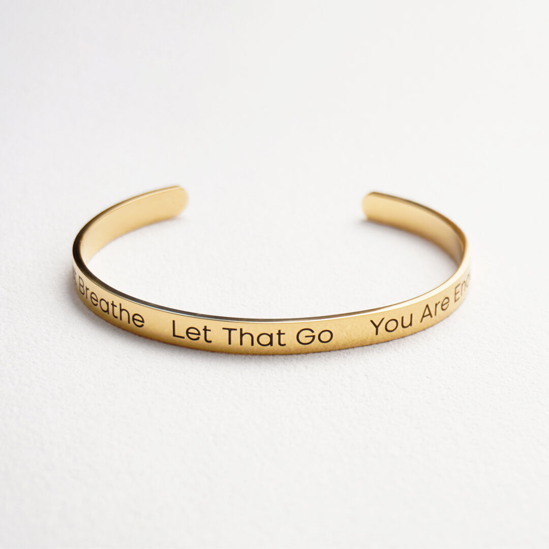 Gold Custom Engraved Bangle