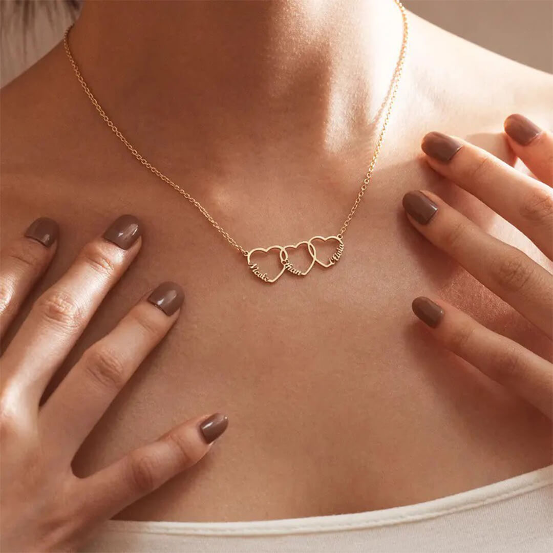 Gold Custom Heartline Name Necklace