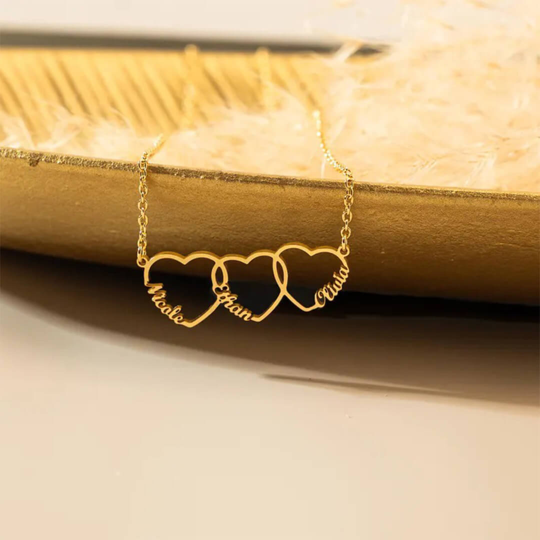 Gold Custom Heartline Name Necklace