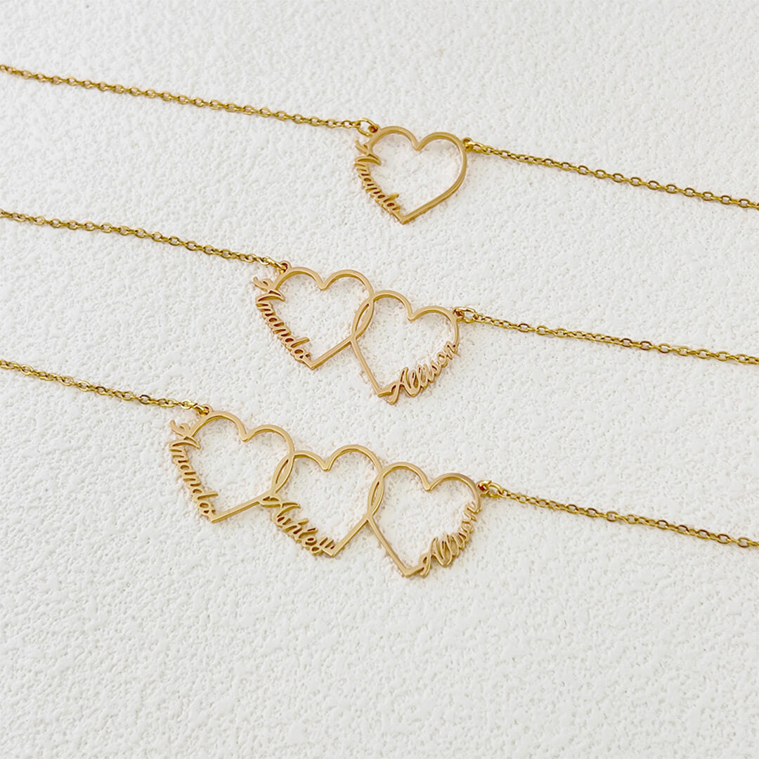 Gold Custom Heartline Name Necklace