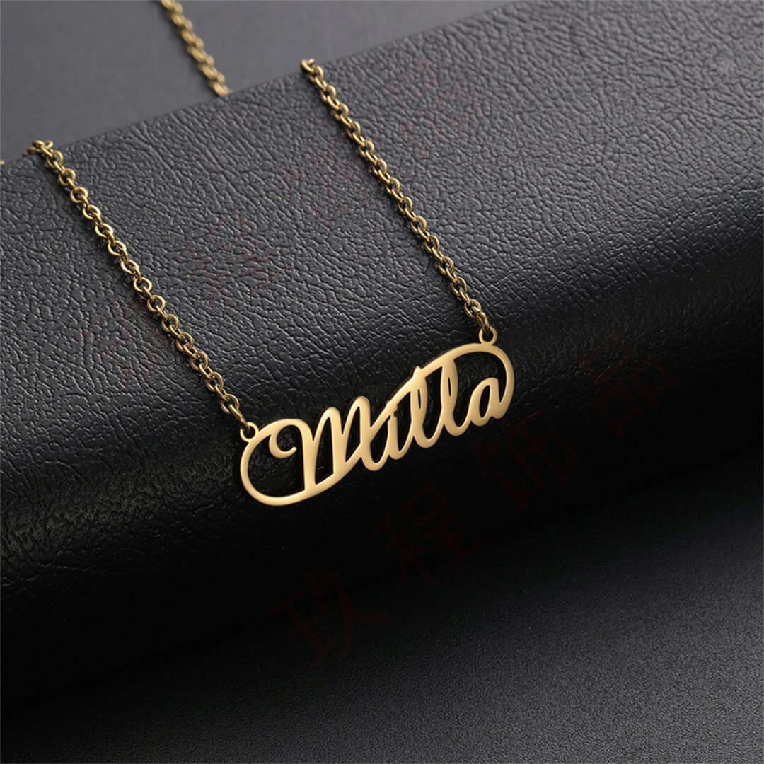 Gold Custom Infinity Name Necklace