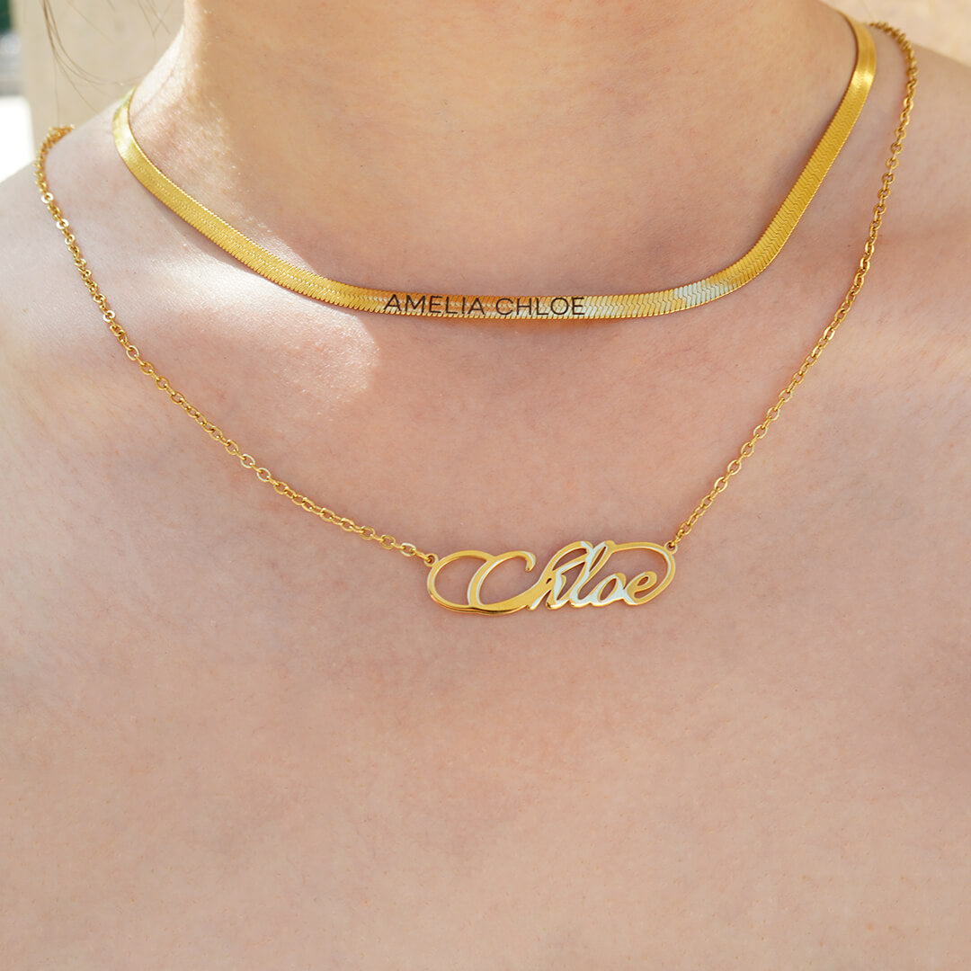 Gold Custom Infinity Name Necklace