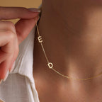 Gold Custom Twin Initial Necklace