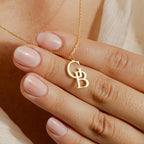 Gold Custom Dual Initial Necklace