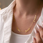 Gold Dainty Custom Multi Name Necklace