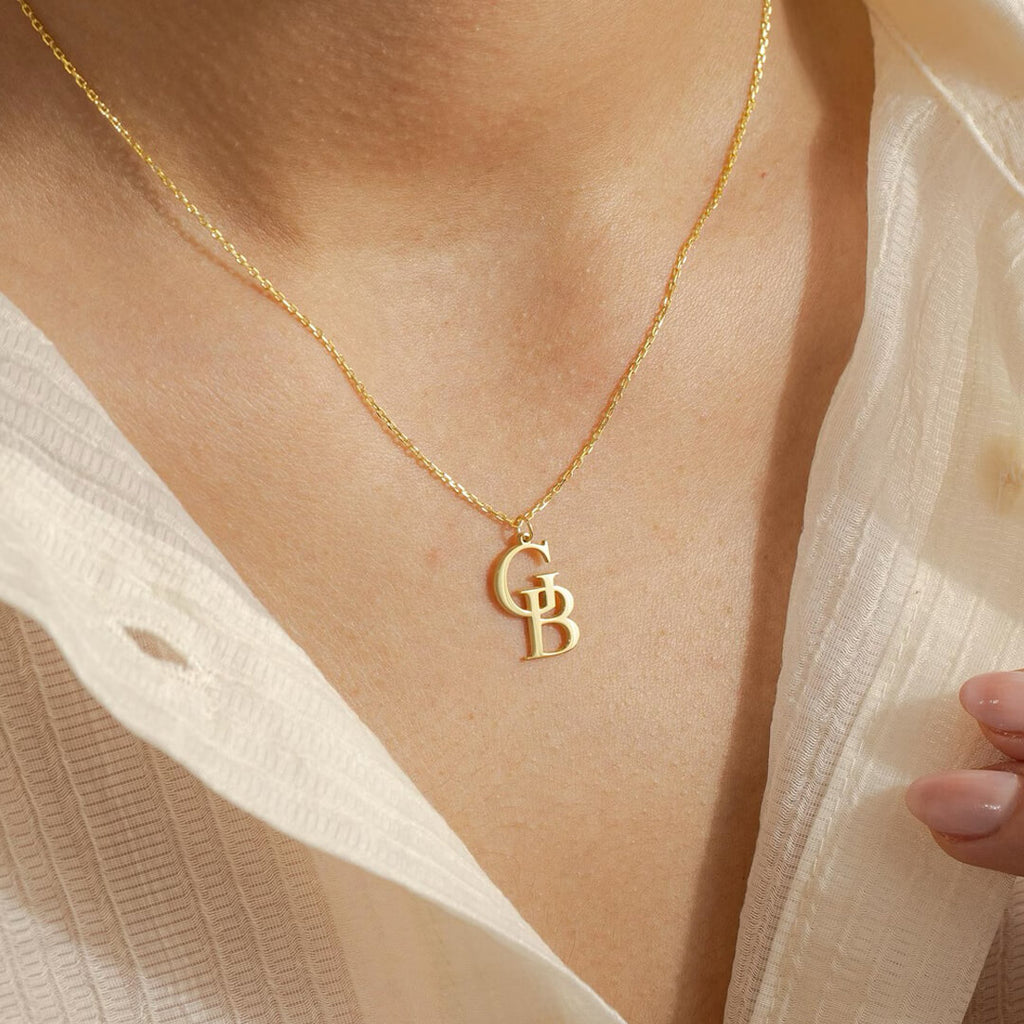 Gold Custom Dual Initial Necklace