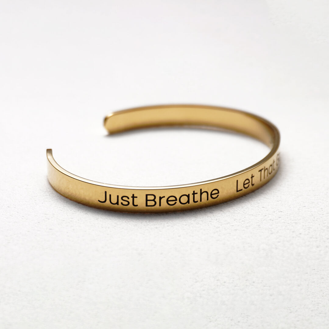 Gold Custom Engraved Bangle