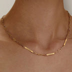 Gold Engraved Tag Name Necklace
