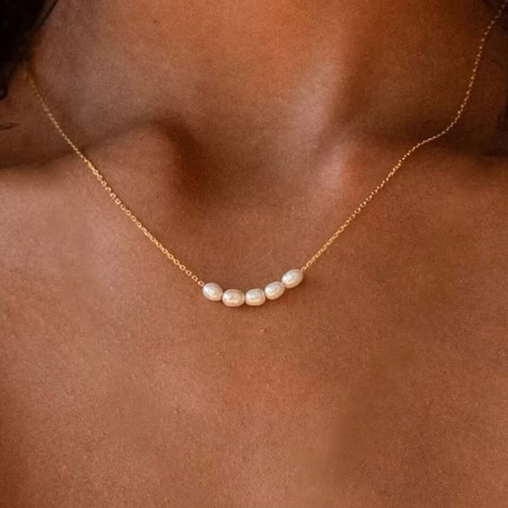 Gold Freshwater Pearl Necklace