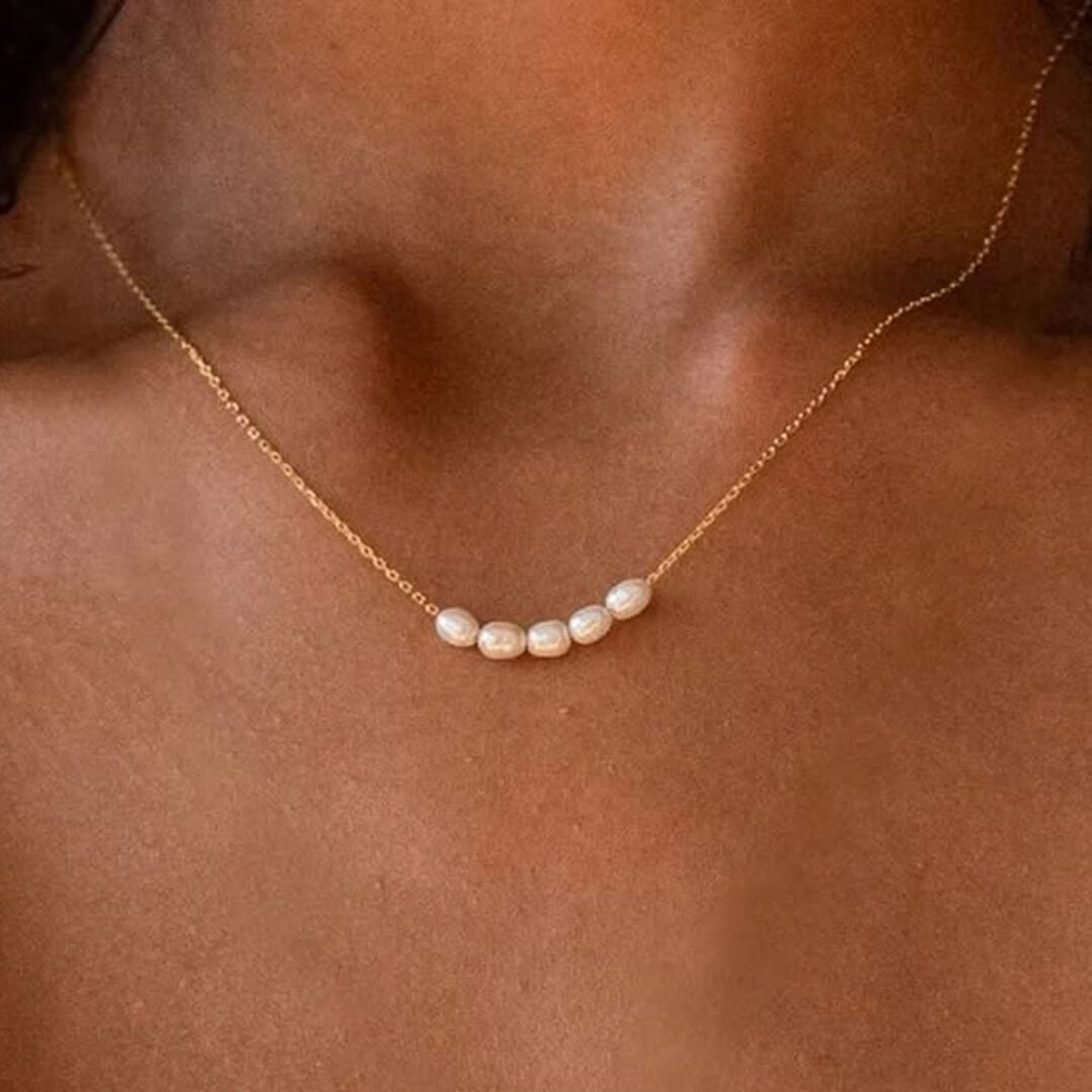Gold Freshwater Pearl Necklace