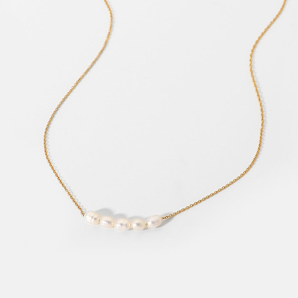 Gold Freshwater Pearl Necklace