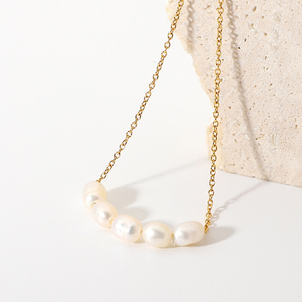 Gold Freshwater Pearl Necklace