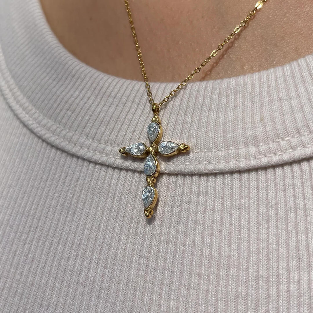 Gold Guardian Cross Necklace