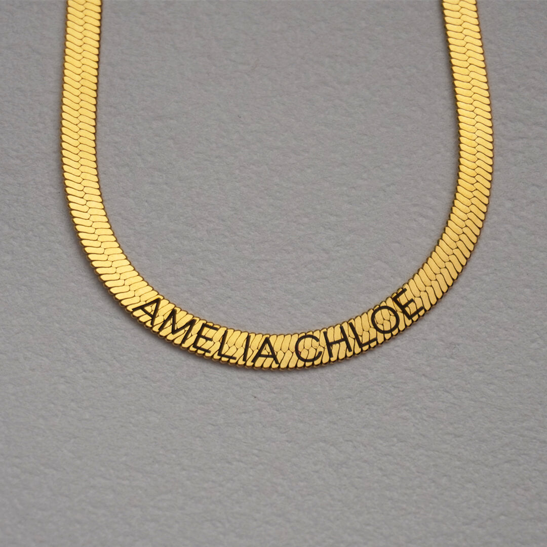 gold-herringbone-engraved-name-necklace-front-view-1