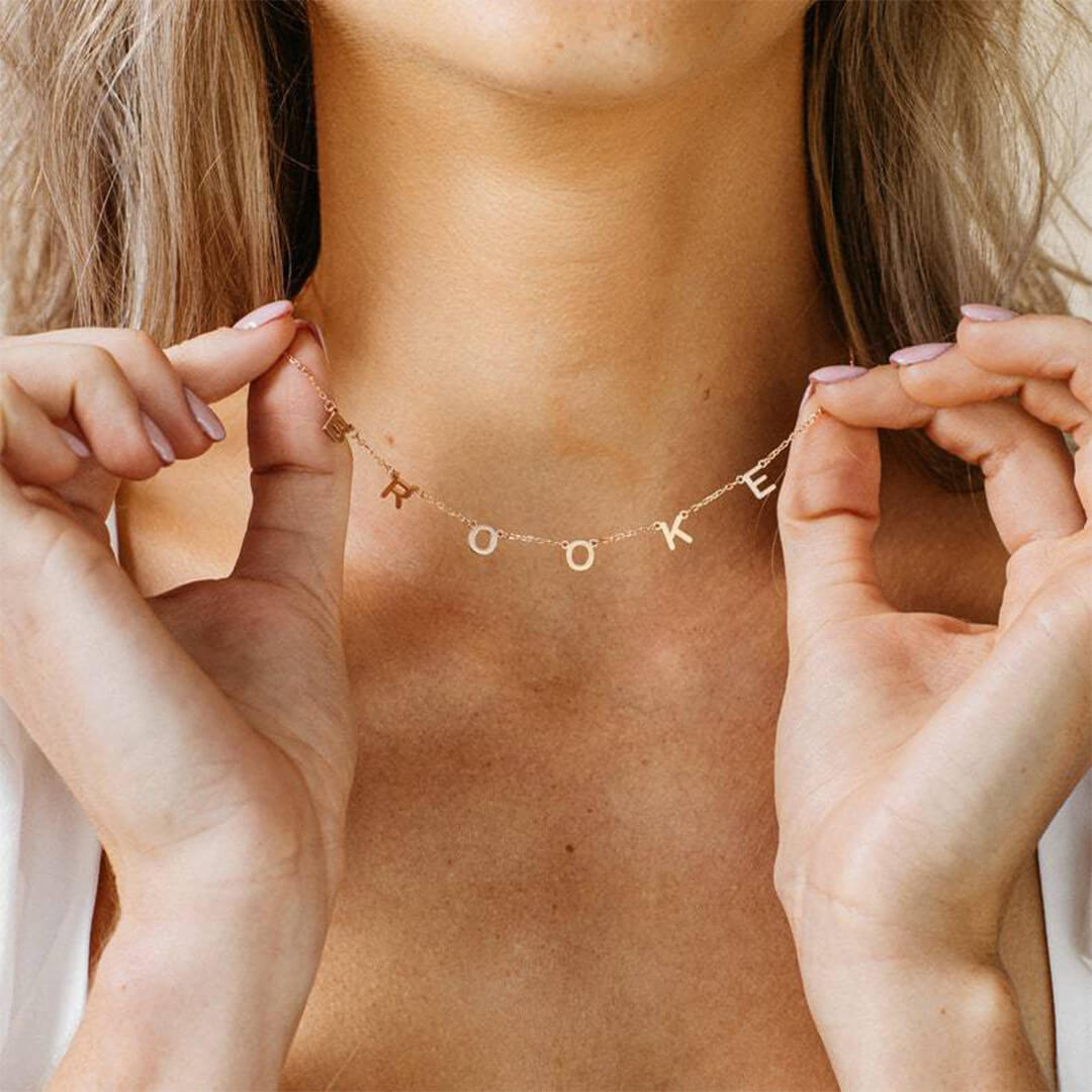 Gold Isabella Letter Name Necklace