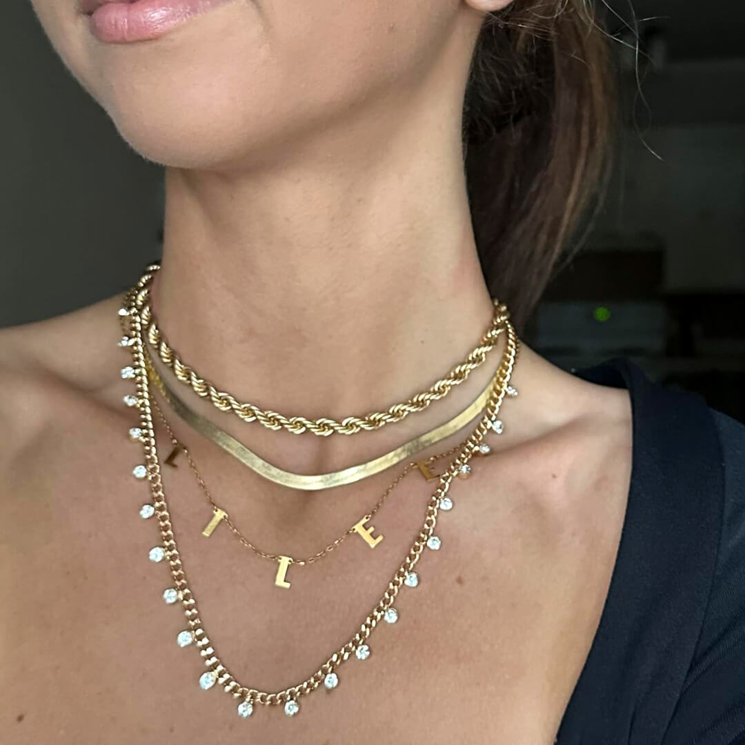 Gold Isabella Letter Name Necklace