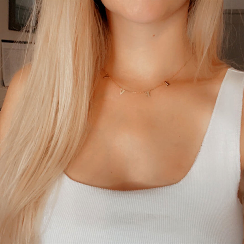 Gold Isabella Letter Name Necklace