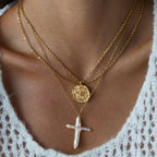 Gold Perla Cross Necklace