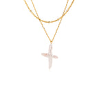 Gold Perla Cross Necklace