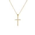 Gold Radiant Faith Cross Necklace
