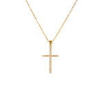 Gold Radiant Faith Cross Necklace
