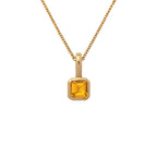 Gold Square Birthstone Necklace