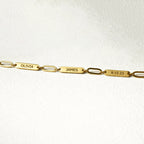 Gold Engraved Tag Name Bracelet