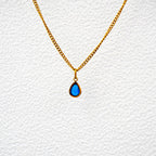 Gold Waterdrop Birthstone Necklace