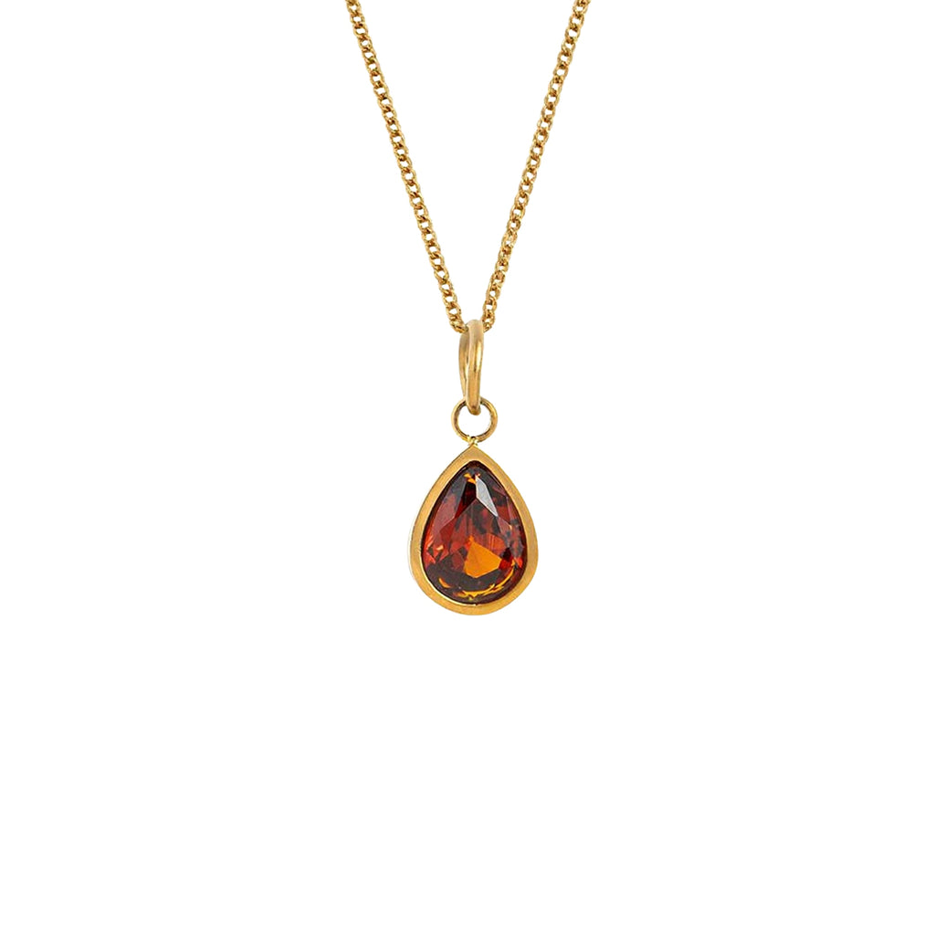 Gold Waterdrop Birthstone Necklace