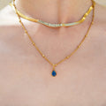 Gold Waterdrop Birthstone Necklace