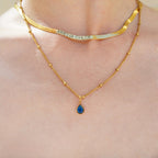 Gold Waterdrop Birthstone Necklace