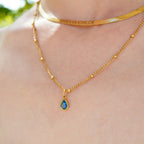 Gold Waterdrop Birthstone Necklace