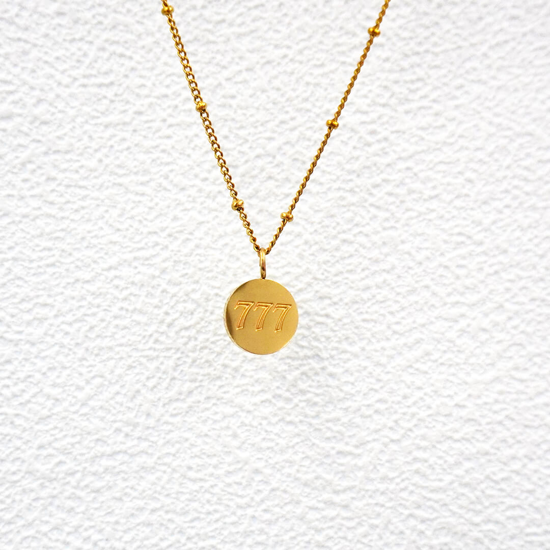 gold angel number necklace front 2