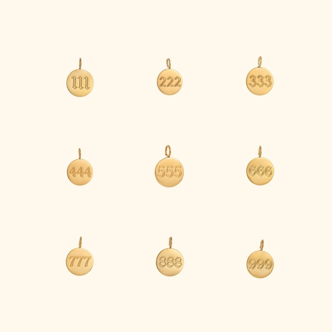 gold angel number necklace front 3