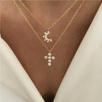gold everyday cross necklace 1