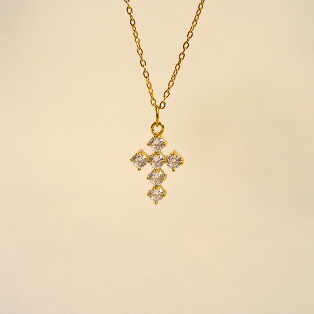gold everyday cross necklace 2