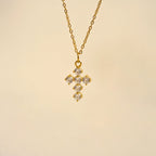 gold everyday cross necklace 2