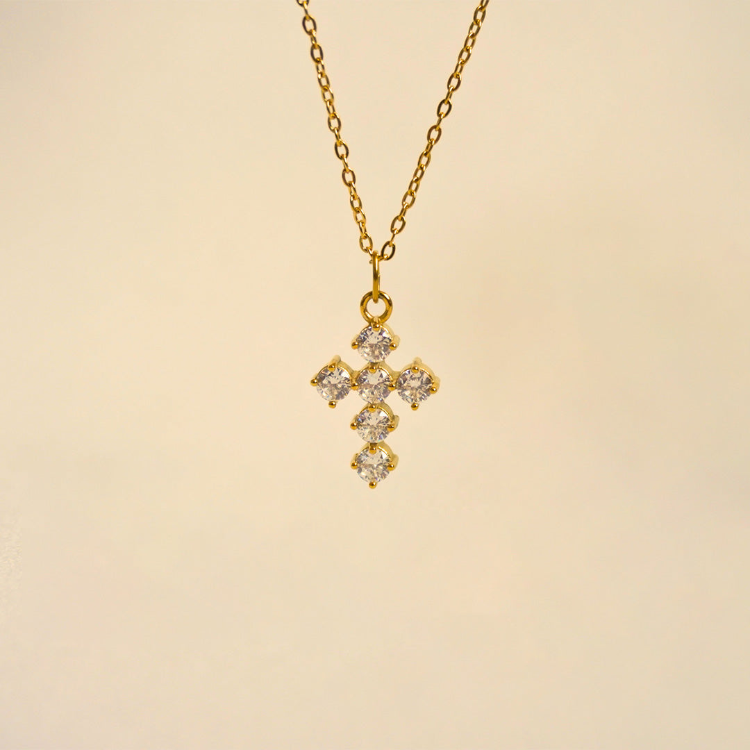 gold everyday cross necklace 2