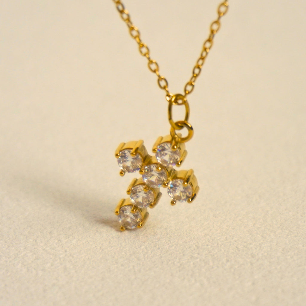 gold everyday cross necklace 3