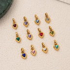 gold heart birthstone necklace front view 2
