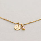 gold heart birthstone necklace front view 6