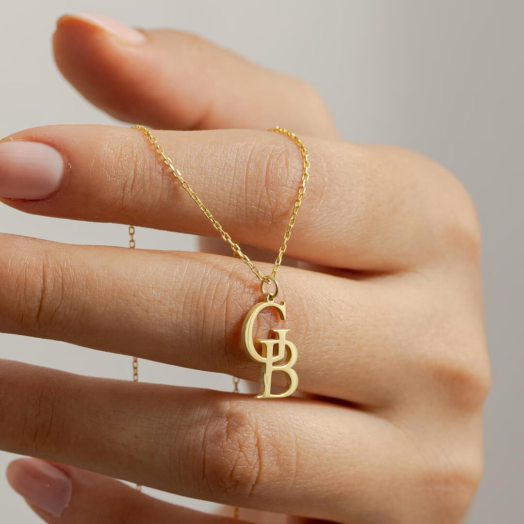 Gold Custom Dual Initial Necklace