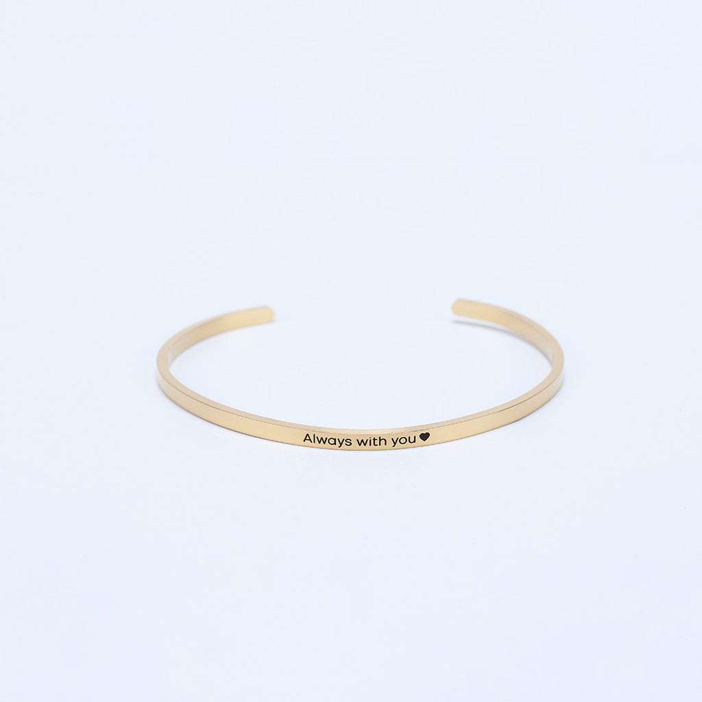 Gold Custom Engraved Bangle