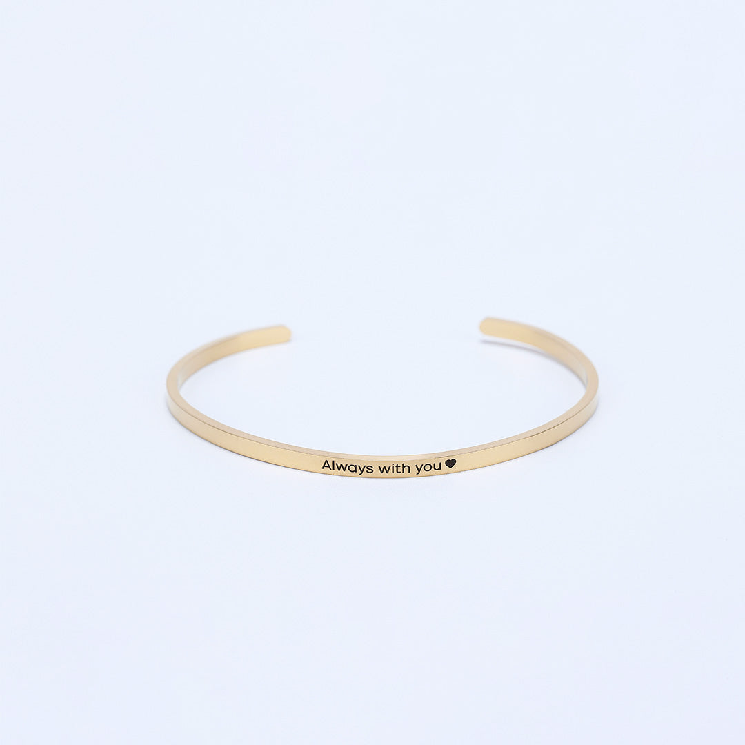 Gold Custom Engraved Bangle