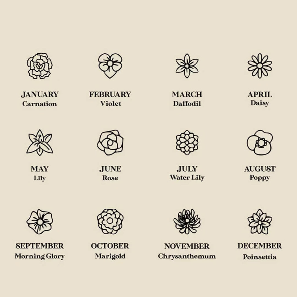 Gold Multiple Birth Flowers Necklace